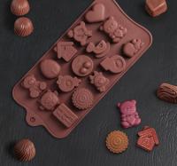 Форма для льда и кондитерских украшений Доляна Счастье есть, 21×11 см, 15 ячеек